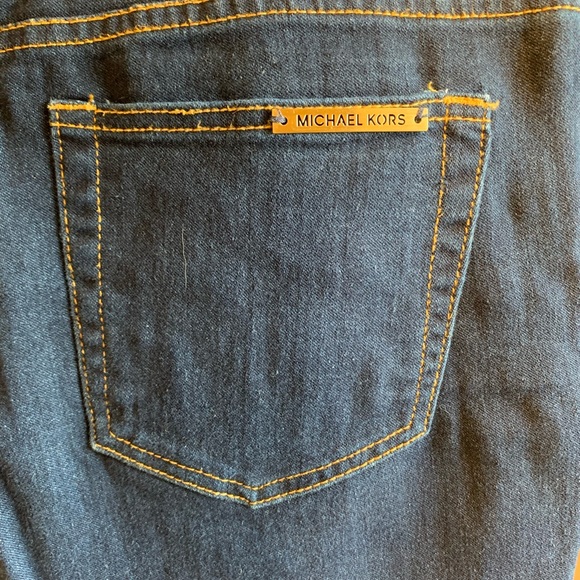 Michael Kors Dark Wash Blue Jeans High Rise Straight Leg Size 8 - Picture 4 of 5